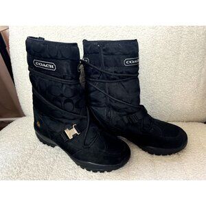 COACH Sandi Monogram Women’s Winter Boots Size 8.5M, Rain/Snow Boots, Black
